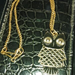 Gold Owl Pendant Necklace